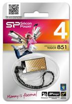 Купить USB Flash drive Флеш диск Silicon Power USB2.0 4Gb Touch 851 Gold